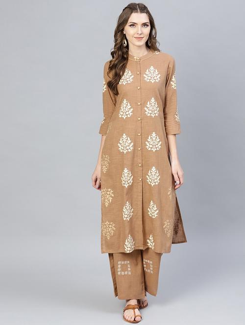 printed kurta palazzo set - 17435390 - Very Small Image - 1