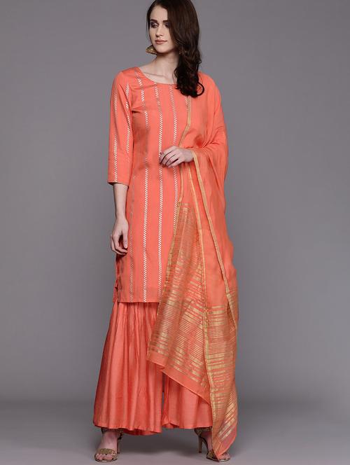 printed kurta sharara set - 17435467 - Very Small Image - 1