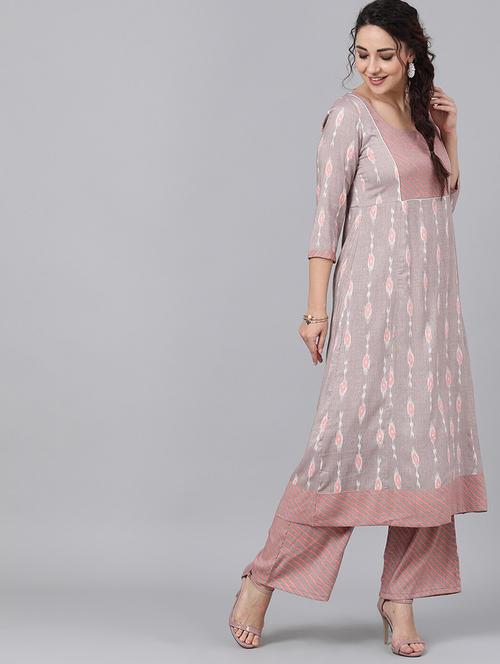 ikat kurta palazzo set - 17435501 - Very Small Image - 1