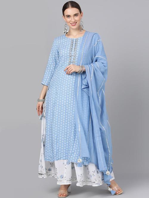 printed kurta sharara set - 17435504 - Very Small Image - 1