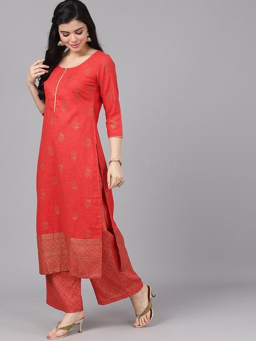 block print kurta palazzo set - 17435515 - Very Small Image - 1