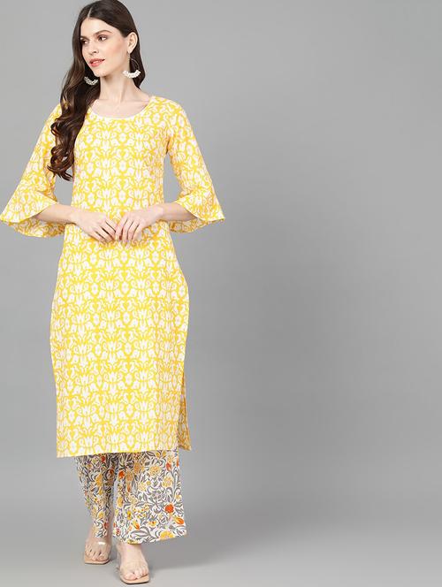 floral kurta palazzo set - 17435528 - Very Small Image - 1