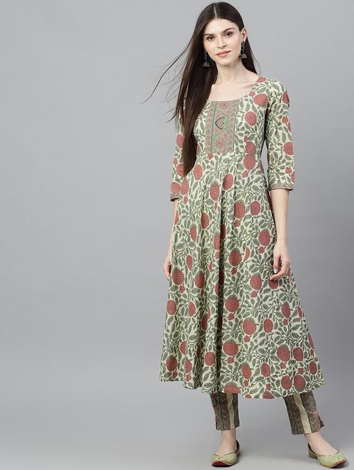 floral kurta pant set - 17435536 - Very Small Image - 1