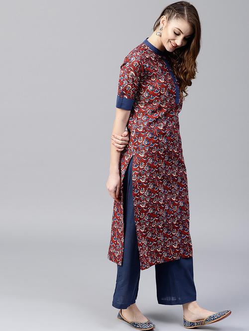 printed kurta palazzo set - 17435552 - Very Small Image - 1
