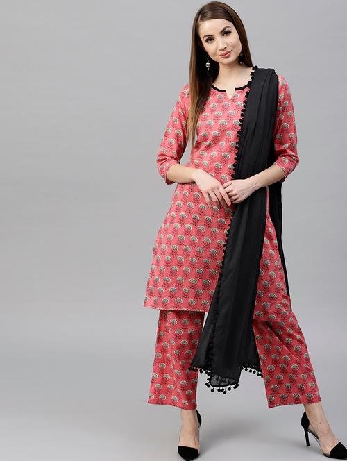 printed kurta palazzo set - 17435569 - Very Small Image - 1