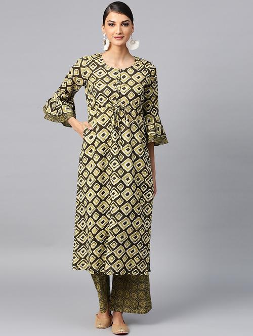 printed kurta palazzo set - 17435576 - Very Small Image - 1