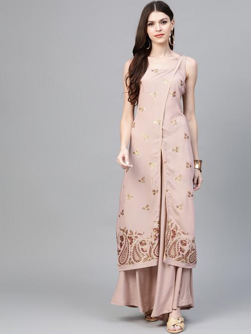 foil print kurta palazzo set - 17435605 - Very Small Image - 1