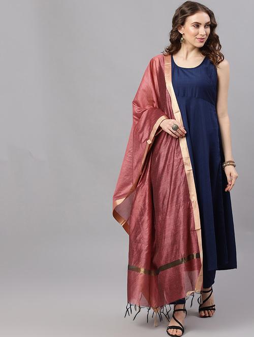 navy silk kurta pant set - 17435619 - Very Small Image - 1