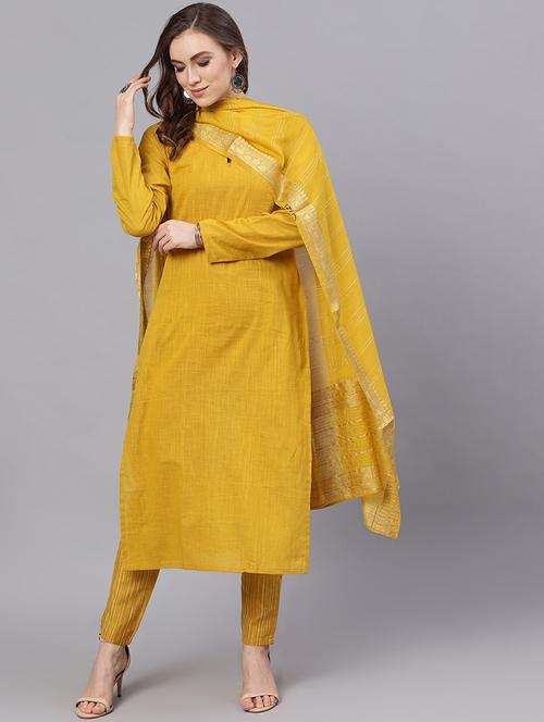 solid kurta pant set - 17435620 - Very Small Image - 1