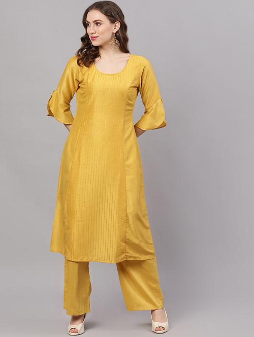 solid kurta palazzo set - 17435639 - Very Small Image - 1