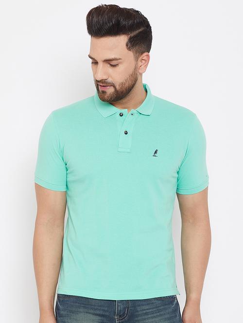 green solid polo t-shirt - 17435835 - Very Small Image - 1