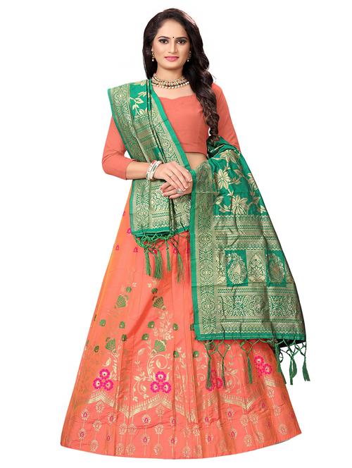 foil print flared lehenga - 17436823 - Very Small Image - 1