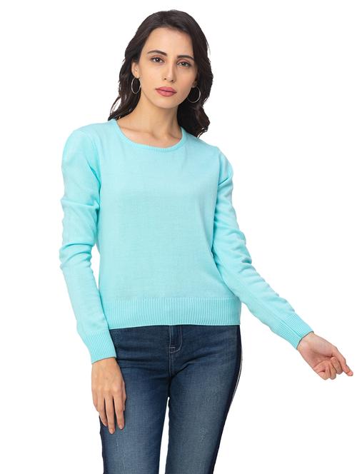 round neck solid pullover - 17437300 - Very Small Image - 1