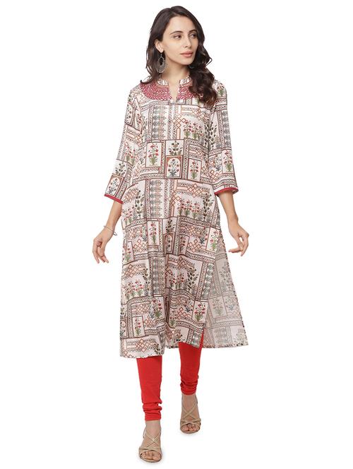 printed straight kurta - 17437335 - Very Small Image - 1