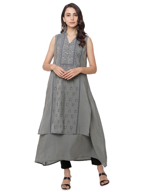 women's layered kurta - 17437339 - Very Small Image - 1