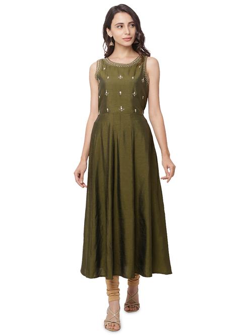 yoke embroidered anarkali kurta - 17437343 - Very Small Image - 1