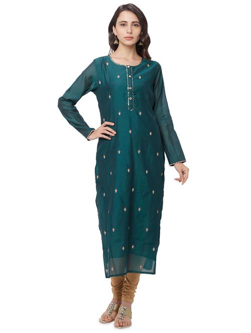 embroidered straight kurta - 17437350 - Very Small Image - 1