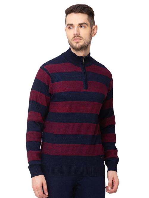navy blue striped pullover - 17437387 - Very Small Image - 1