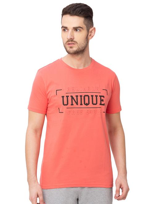 orange chest print t-shirt - 17437415 - Very Small Image - 1