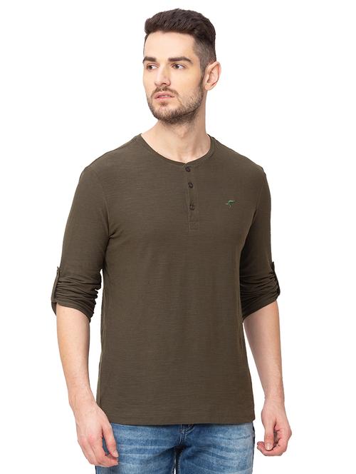 olive green solid t-shirt - 17437432 - Very Small Image - 1
