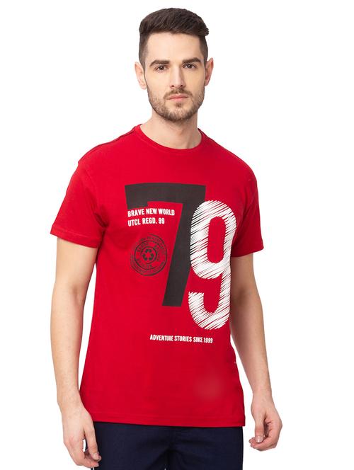 red front print t-shirt - 17437449 - Very Small Image - 1