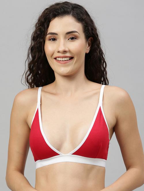 color block plunge bra - 17437609 - Very Small Image - 1