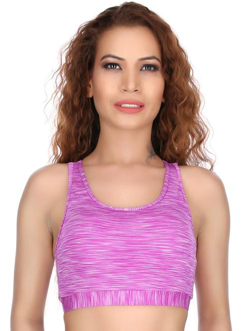 racer back melange sports bra - 17437622 - Very Small Image - 1