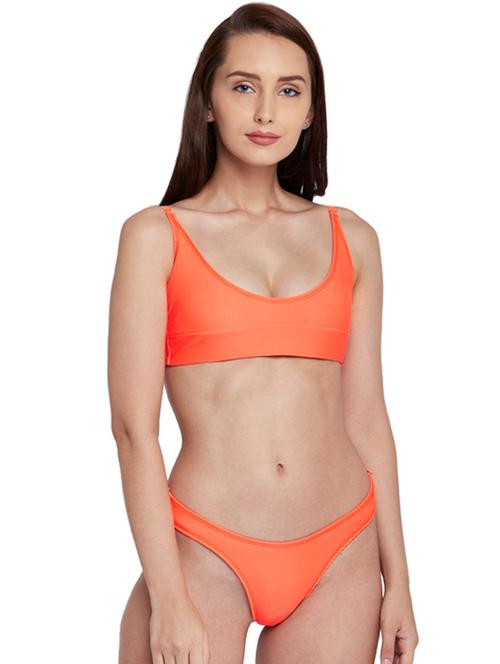 orange solid swimwear set - 17437656 - Very Small Image - 1