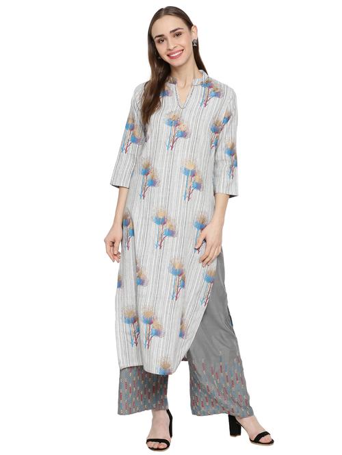 printed kurta palazzo set - 17437833 - Very Small Image - 1