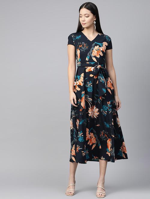 tie front floral maxi dress - 17438271 - Very Small Image - 1