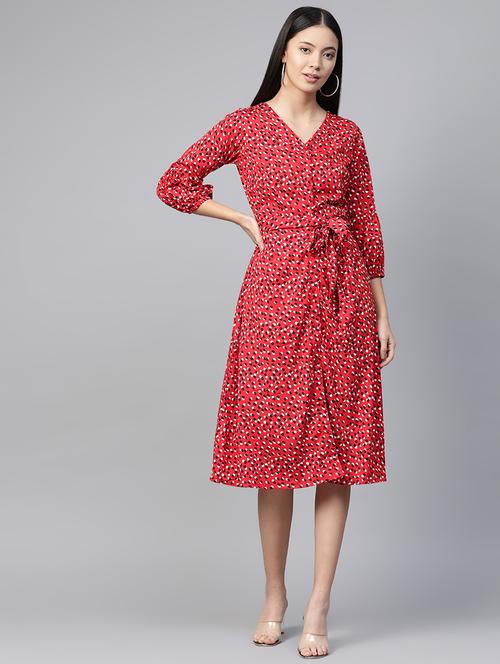tie front animal a-line dress - 17438273 - Very Small Image - 1