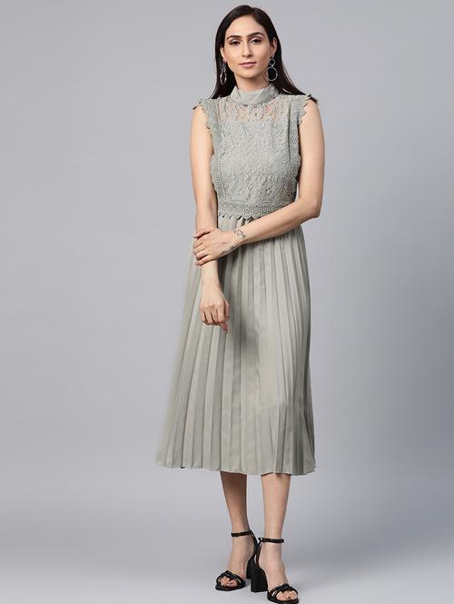 tonal embroidered a-line dress - 17438278 - Very Small Image - 1