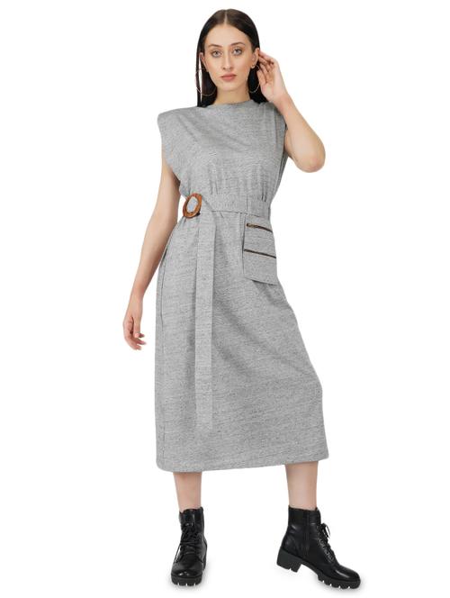 crew neck belted dress - 17438906 - Very Small Image - 1