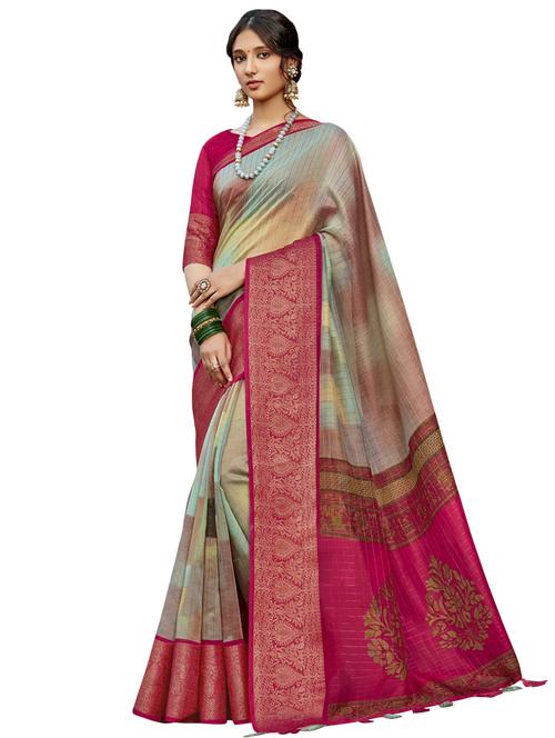 abstract printed saree with blouse - 17439808 - Very Small Image - 1