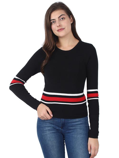 round neck color block top - 17439978 - Very Small Image - 1