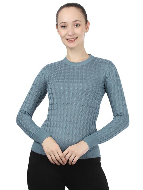 round neck woolen top - 17439979 - Very Small Image - 1
