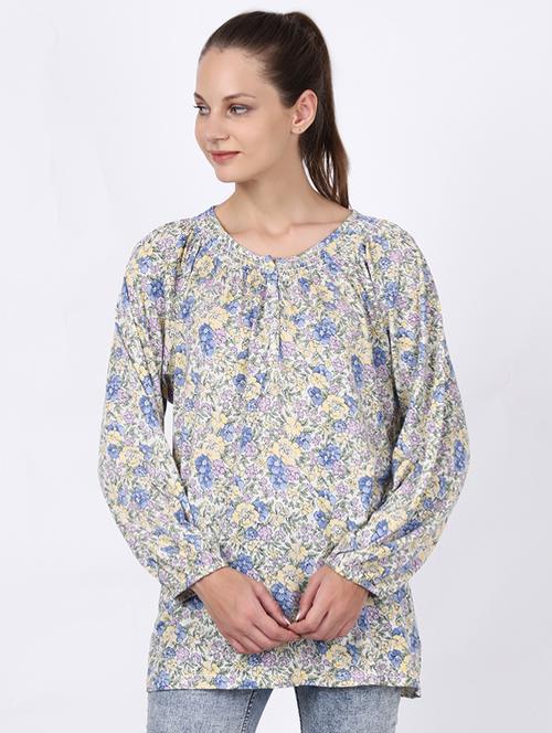 round neck floral top - 17439987 - Very Small Image - 1
