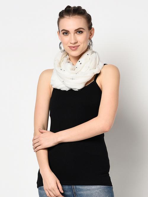 white cotton stole - 17440183 - Very Small Image - 1