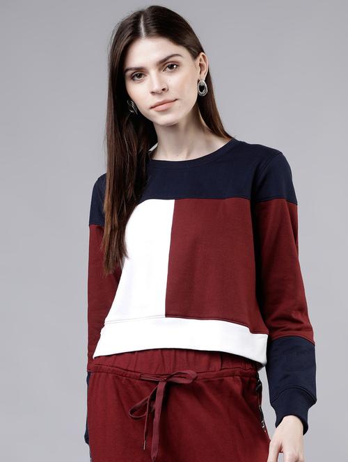 women's color block sweatshirt - 17440405 - Very Small Image - 1