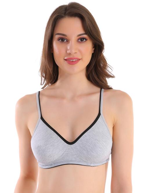 grey cotton blend regular bra - 17440507 - Very Small Image - 1