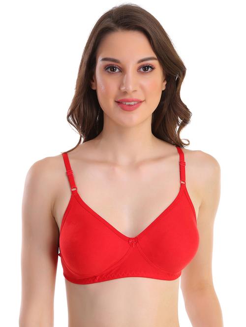red cotton blend regular bra - 17440525 - Very Small Image - 1