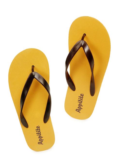 tan rubber slip on flip flops - 17440600 - Very Small Image - 1