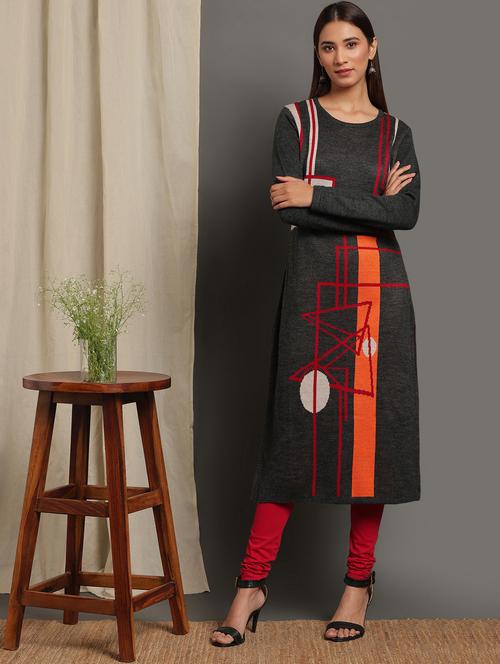 printed straight kurta - 17440660 - Very Small Image - 1