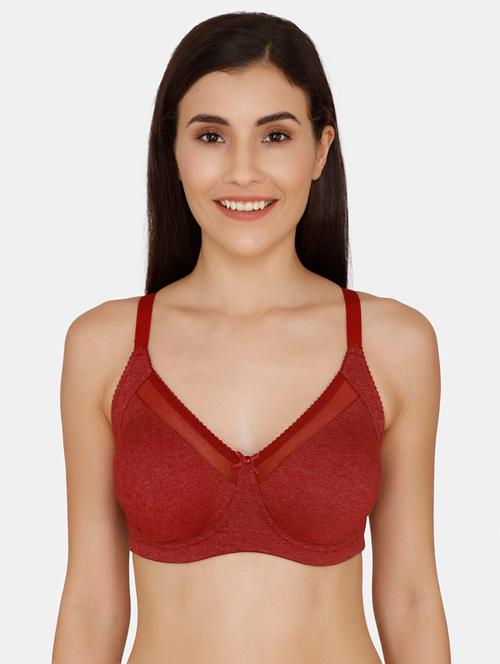 maroon solid regular bra - 17440966 - Very Small Image - 1