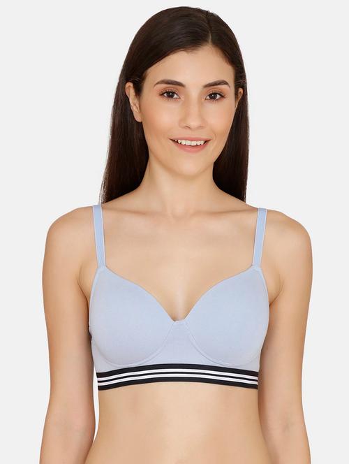 contrast ribbed t-shirt bra - 17440976 - Very Small Image - 1
