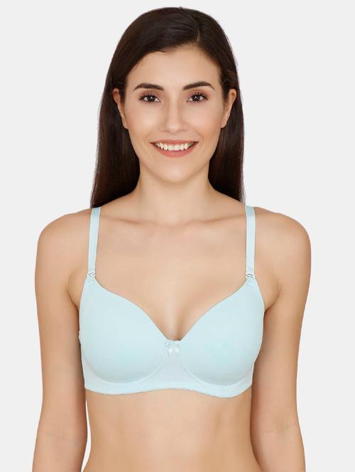 light blue cotton regular bra - 17440980 - Very Small Image - 1