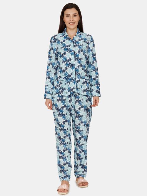 floral nightwear pajama set - 17441463 - Very Small Image - 1