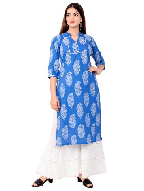floral kurta sharara set - 17441494 - Very Small Image - 1