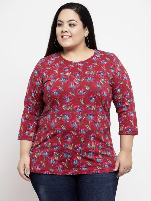 red cotton regular top - 17441590 - Very Small Image - 1