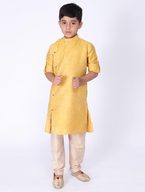 yellow silk kurta set - 17442068 - Very Small Image - 1